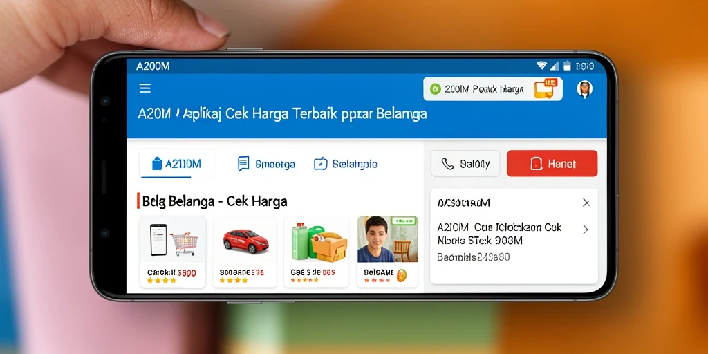 Tampilan antarmuka A200M yang sederhana dan efektif dalam Cek Harga.