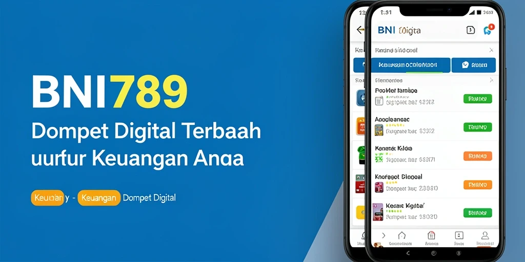 Antarmuka BNI789 yang sederhana dan fungsional untuk Dompet Digital.