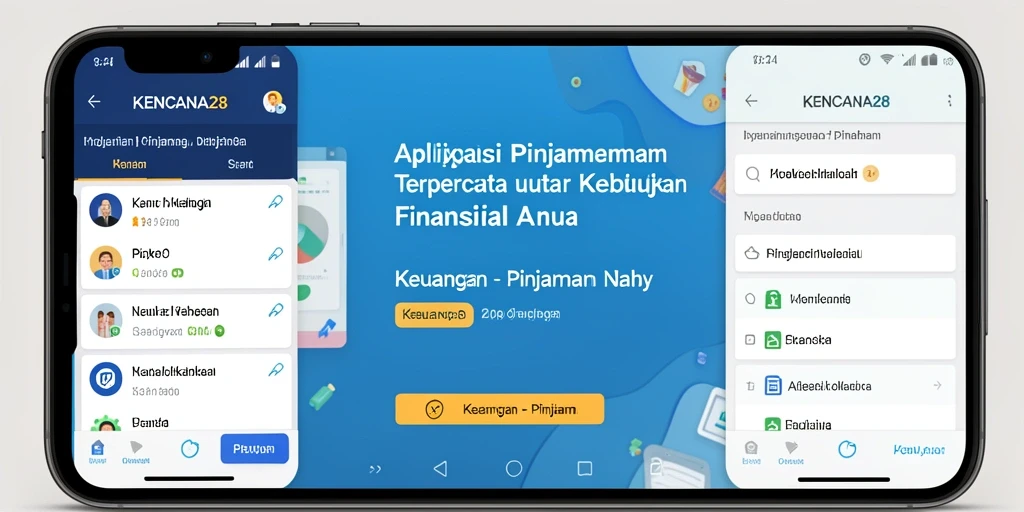 Antarmuka aplikasi KENCANA28 yang intuitif untuk pinjaman.