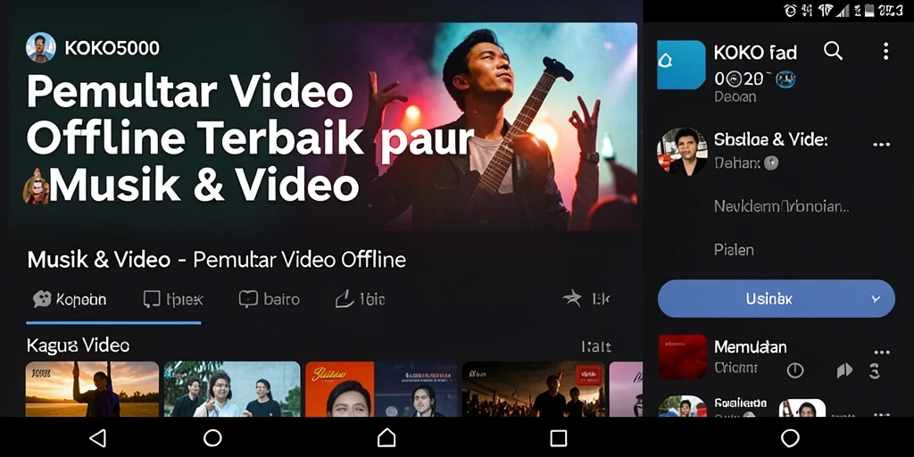 Antarmuka KOKO5000 yang simpel dan fungsional untuk Pemutar Video Offline.