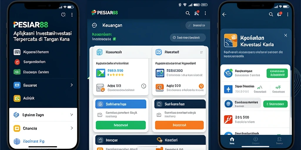 Tampilan utama aplikasi PESIAR88 dengan fitur Investasi yang mudah digunakan.